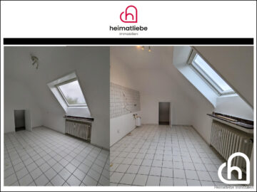 Helle 3 Zimmer DG-Wohnung im Herzen von Holsterhausen - Küche mit Vorratsraum